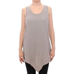 Comeforbreakfast HighLow Hemline Sleeveless Top Women Gray Tops & T-Shirts